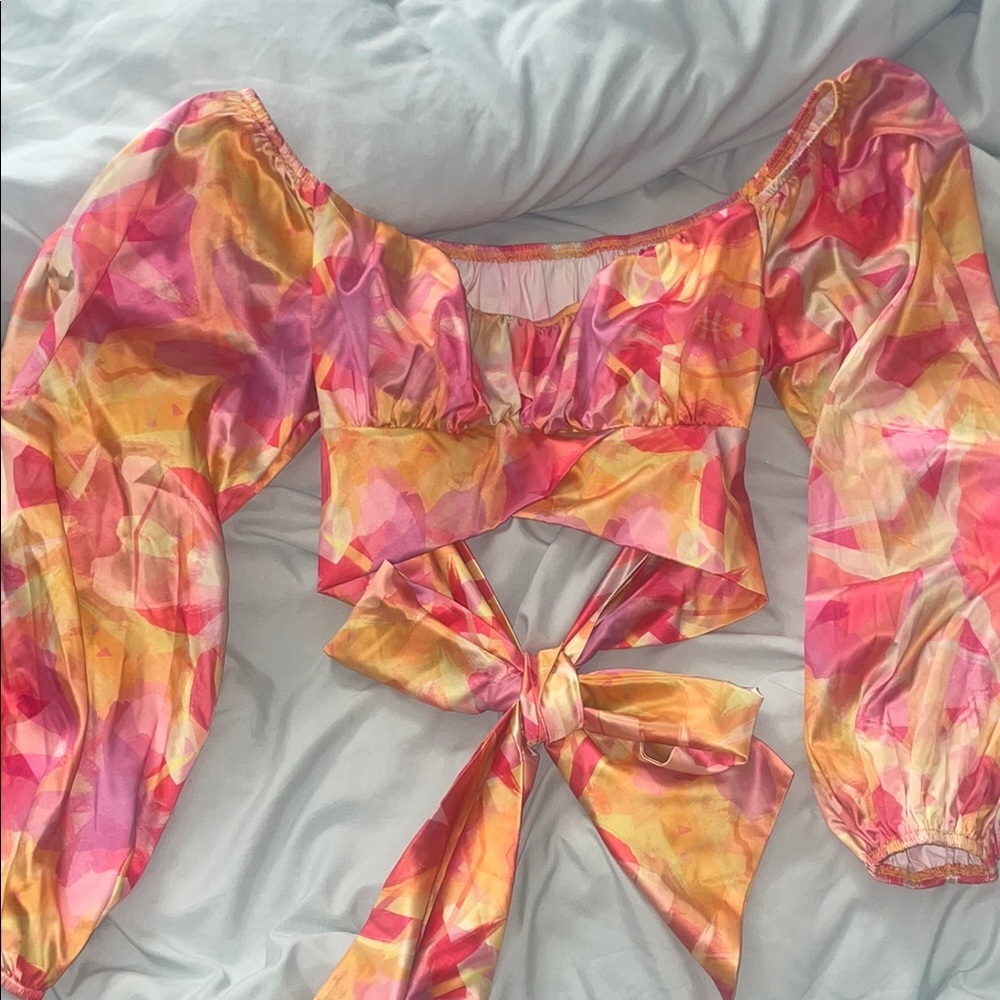Vibrant Pink and Orange Women's Top